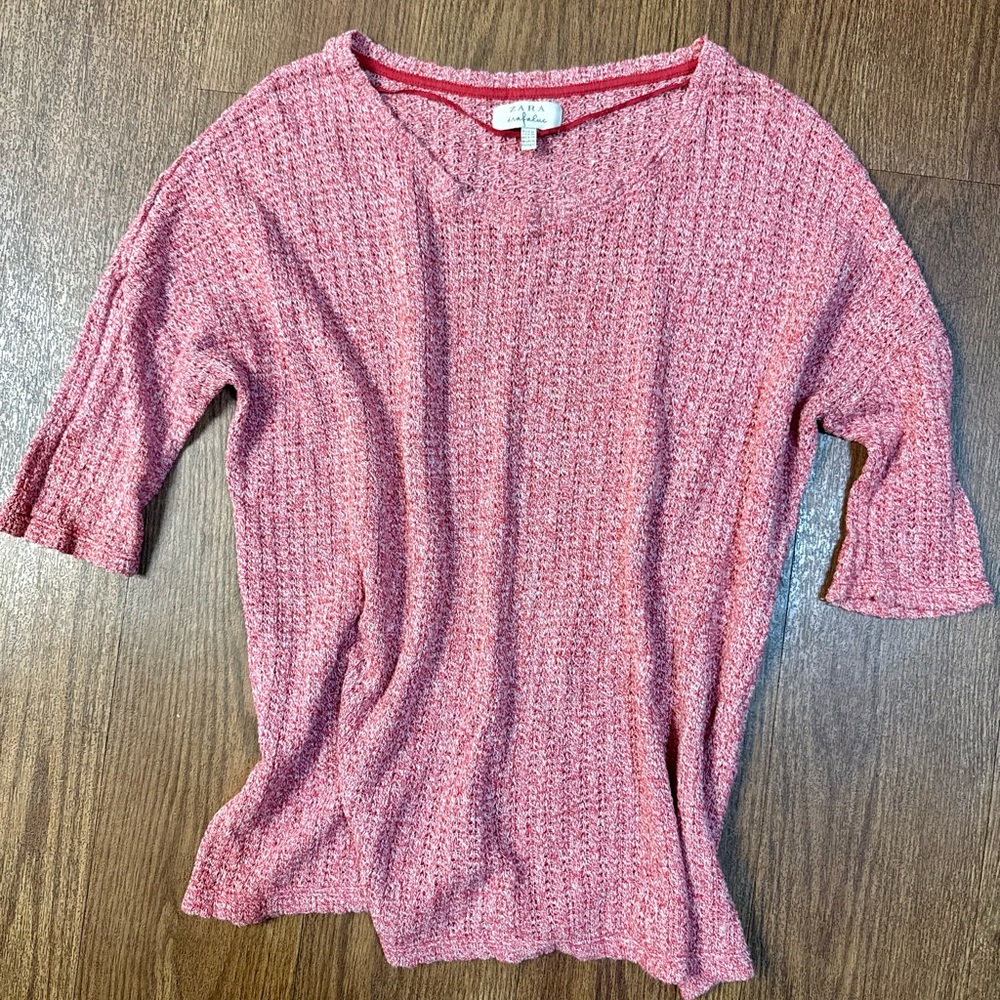 Zara Red Knit Top